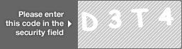 captcha code for visual authentication  letter D number 3 letter T number 4