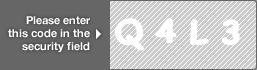 captcha code for visual authentication  letter Q number 4 letter L number 3
