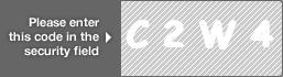 captcha code for visual authentication  letter C number 2 letter W number 4