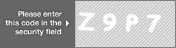captcha code for visual authentication  letter Z number 9 letter P number 7