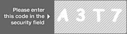 captcha code for visual authentication  letter A number 3 letter T number 7