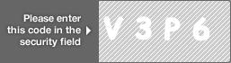 captcha code for visual authentication  letter V number 3 letter P number 6