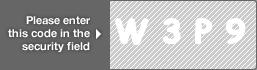 captcha code for visual authentication  letter W number 3 letter P number 9