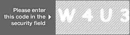 captcha code for visual authentication  letter W number 4 letter U number 3