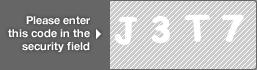 captcha code for visual authentication  letter J number 3 letter T number 7