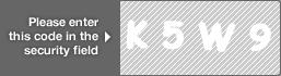 captcha code for visual authentication  letter K number 5 letter W number 9