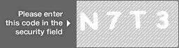 captcha code for visual authentication  letter N number 7 letter T number 3