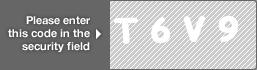 captcha code for visual authentication  letter T number 6 letter V number 9
