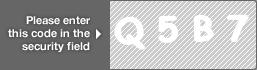 captcha code for visual authentication  letter Q number 5 letter B number 7
