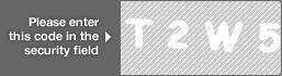 captcha code for visual authentication  letter T number 2 letter W number 5