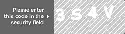 captcha code for visual authentication  number 3 letter S number 4 letter V