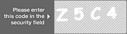 captcha code for visual authentication  letter Z number 5 letter C number 4